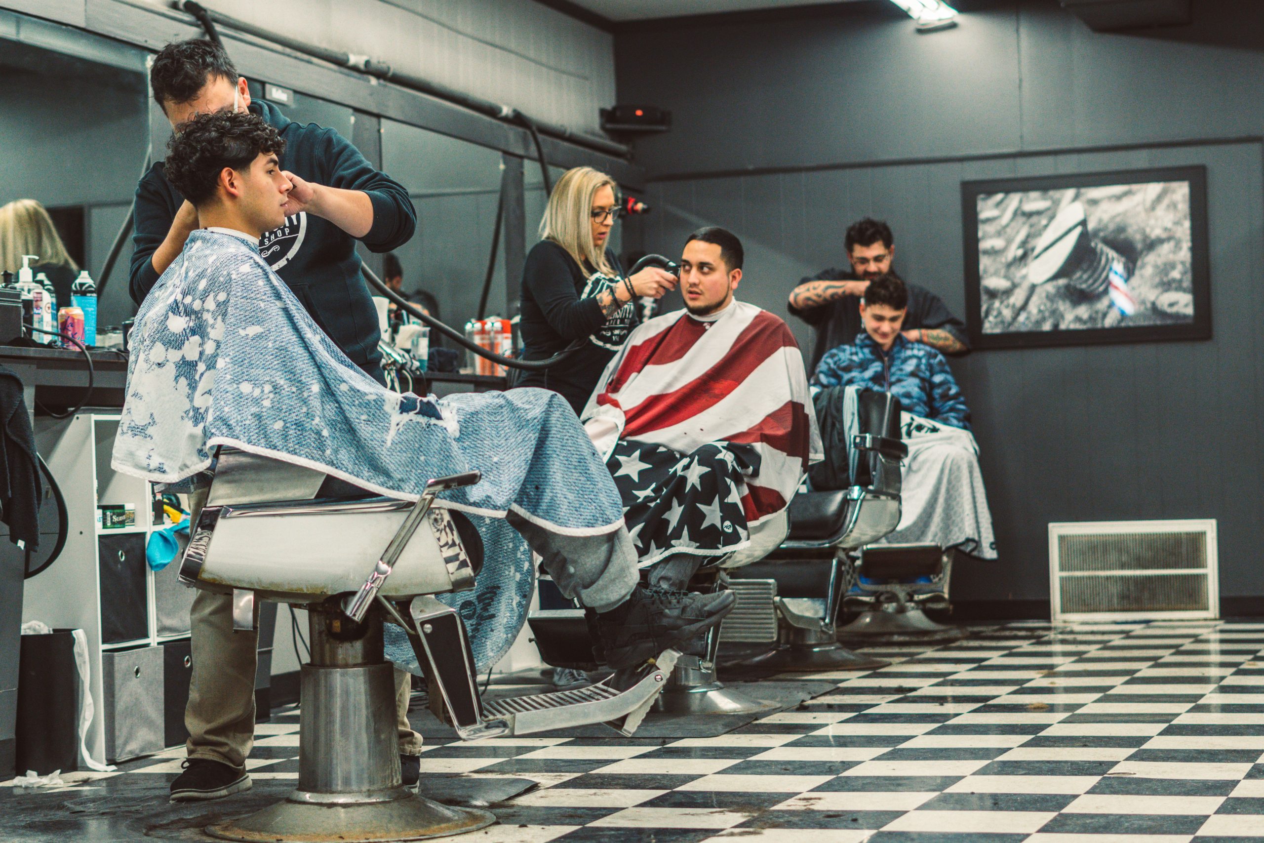 Our Team of Talented Barbers Hard at Work.